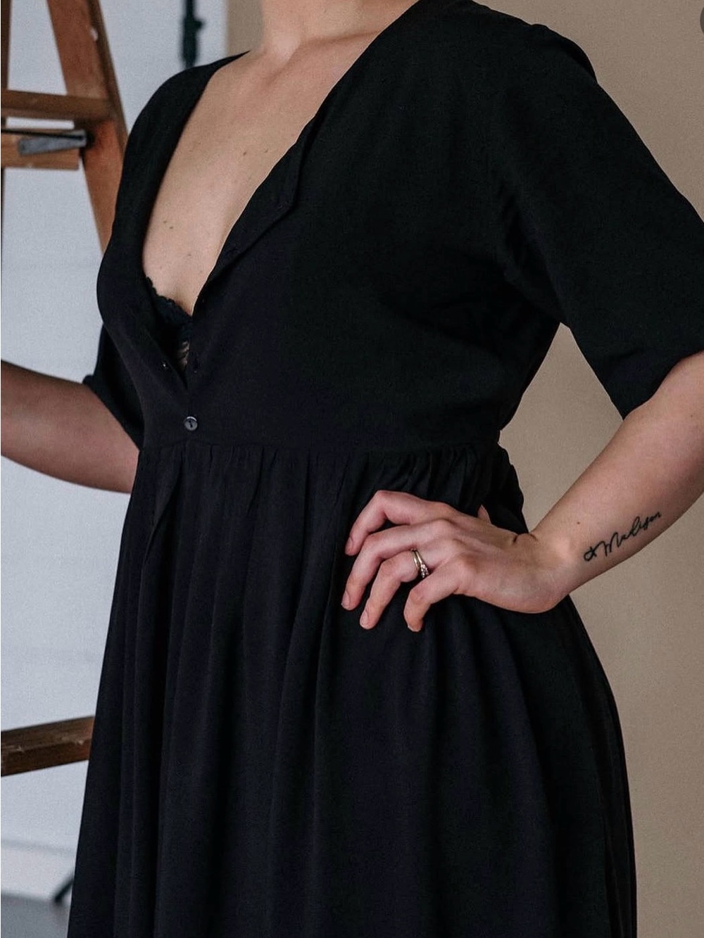 Onderbroeks Black Lounge Dress - Picture 5 of 6